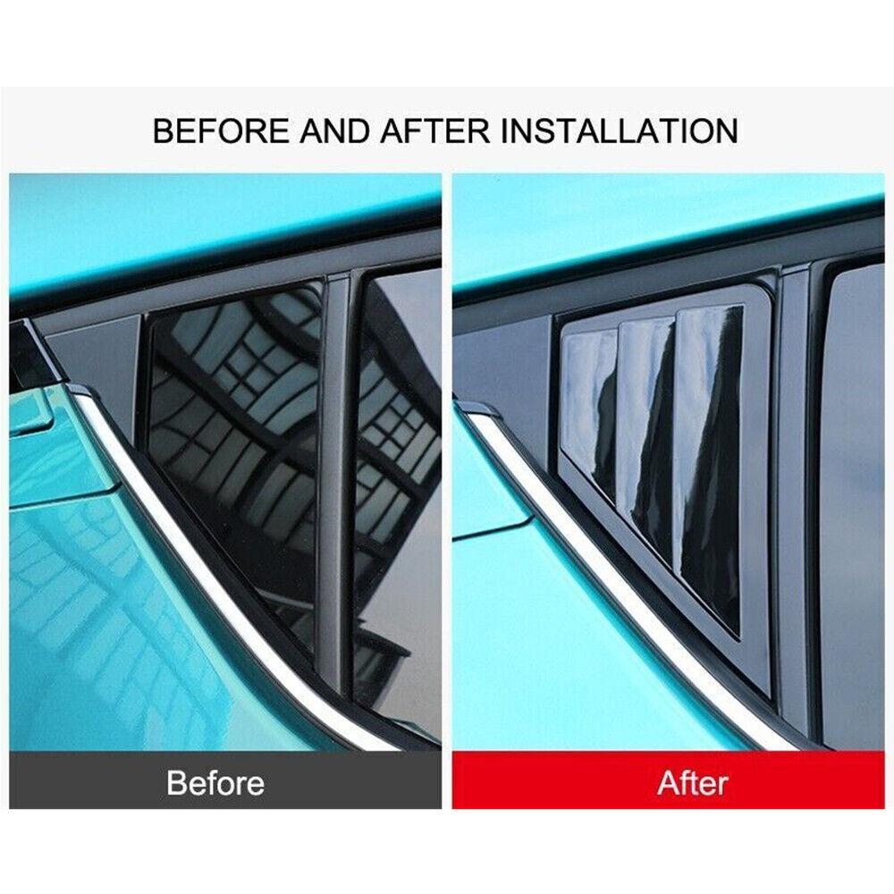 For Toyota C-HR CHR 2016-2025 Car Rear Louver Window Side Shutter Cover Trim Sticker Vent Scoop ABS Carbon Fiber Accessories
