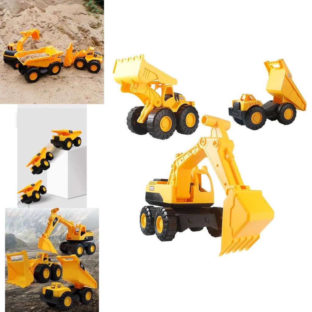 Large Durable Children's Construction Vehicle Toy Set Including Excavator Mixer Truck For Endless Sand Play Fun