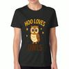 Hoo Älskar Ugglor Dam Bomulls T-shirt, Bomull Högkvalitativ Tryck, Hållbar, Vardagsmode, Söt Tecknad Uggla Grafisk Design, Bekväm Passform Och Snygg Look