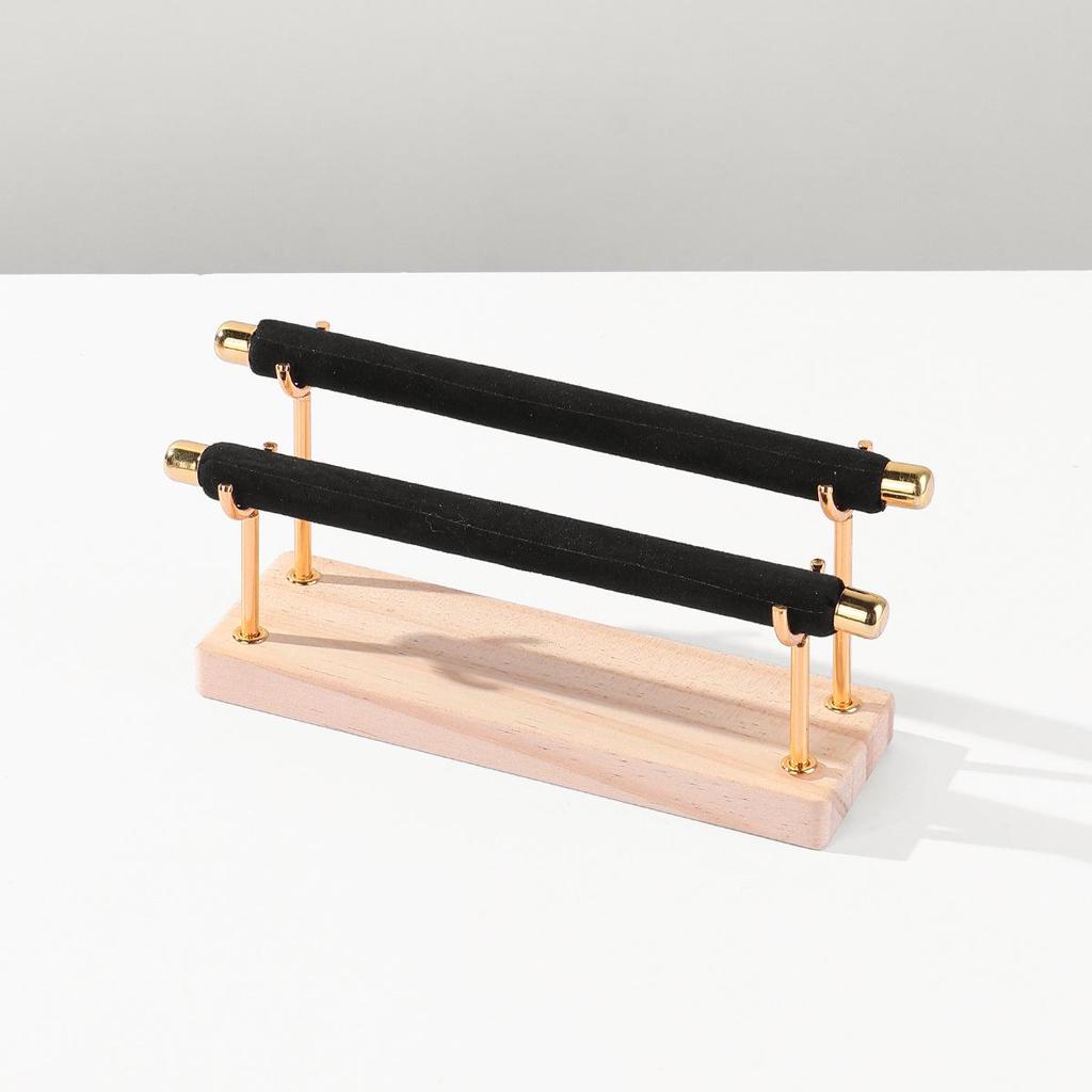 Présentoir à Bijoux Beige Démontable à Étages et Support de Rangement