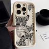 Retro Butterfly iPhone Case for 11, 12, 14, 15, 16 Pro Max - Transparent & Drop-proof