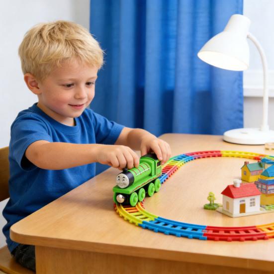 Kids Magnetic Train Toy Cartoon Classic Steam Train Model Toddlers Boys Girls Educational Locomotive Engine Carriages