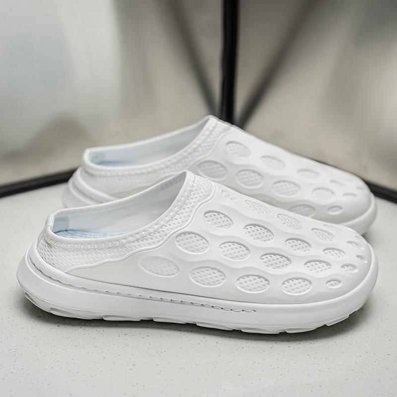 

Men s slippers spring and summer new lazy one-pedal versatile hole shoes soft sole non-slip bag head sandals casual shoes men 45
