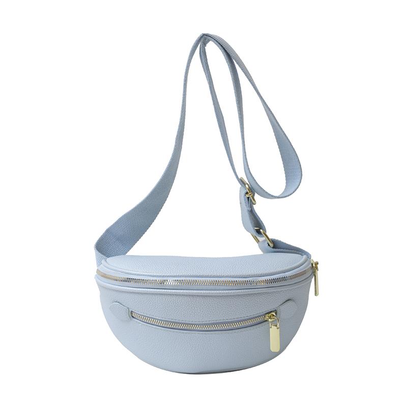 Women Stylish Crossbody Bag with Wide Strap Simple Shoulder Bag PU Leather Casual Bum Bag Travel Outdoor Bag