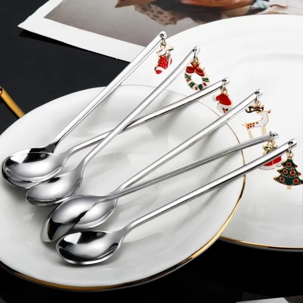 Snowman Coffee Spoon Set Festive Cake Spoons New Christmas Cutlery Set Holiday Decoration