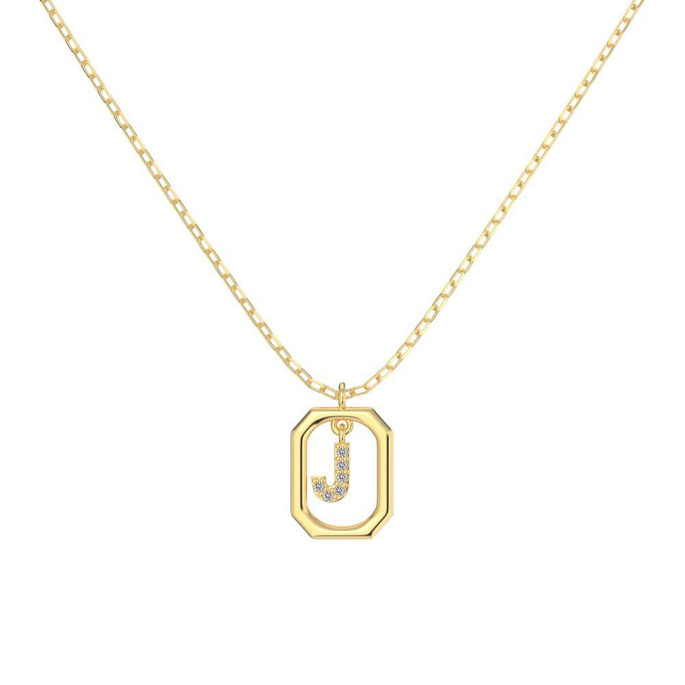 925 Silver Alphabet Pendant Necklace with Zircon Detailing - Women's Elegant & Unique Design