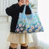 Shopping Bag Reusable Foldable Polyester Tote with Reinforced Stitching Compact Storage Bag for Fruits Vegetables