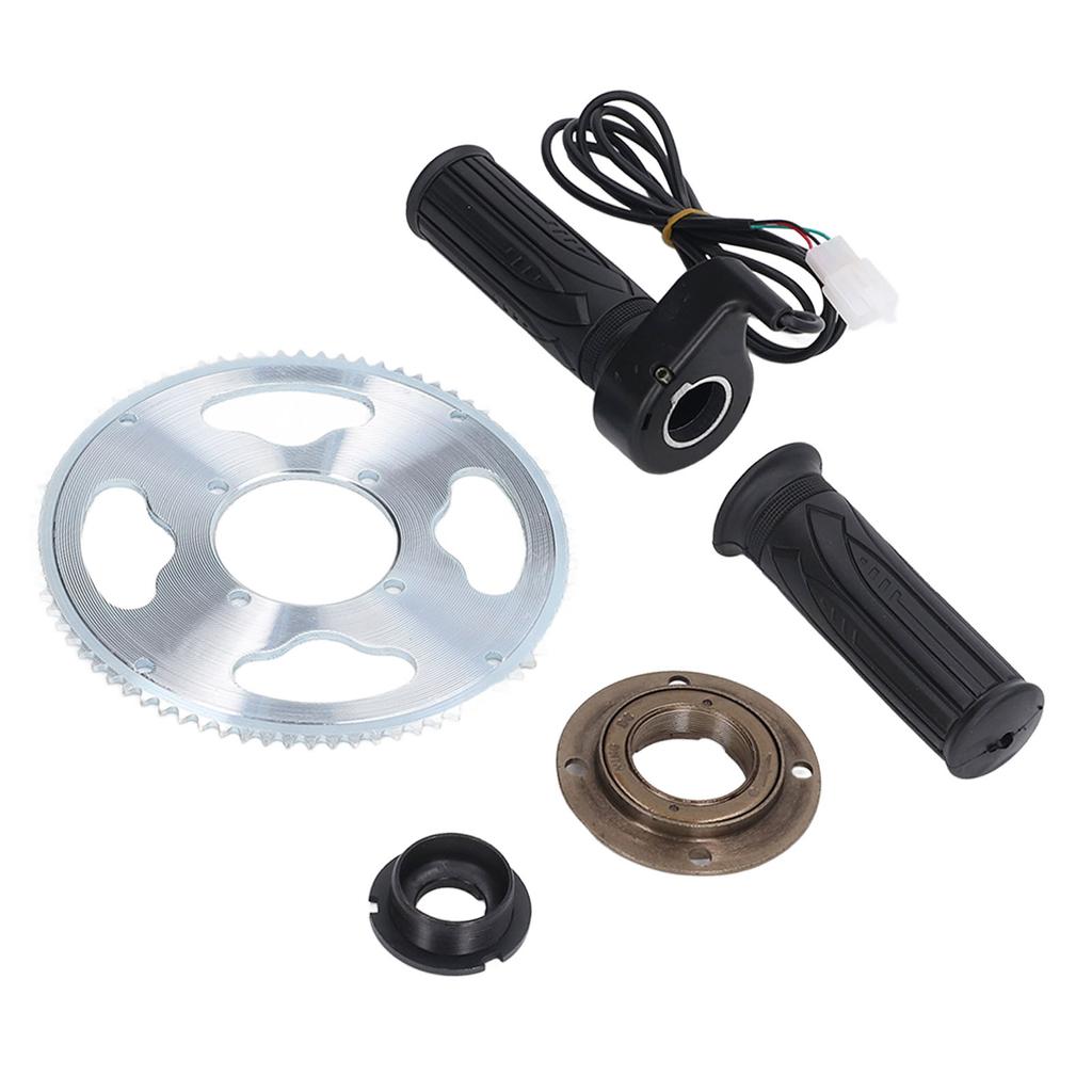 80T 25H 54mm Bike Sprocket Flywheel Adapter Connector Twist Throttle Grips for Road Bike Bicycle