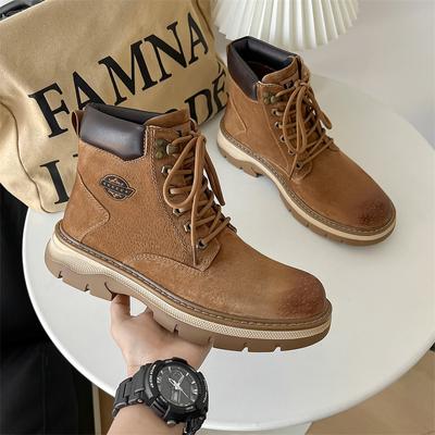Boots Martin pour Homme Bottes de Travail Bottes Polyvalentes Style Britannique Rétro Bottes pour Homme Bottes pour Homme Tendance