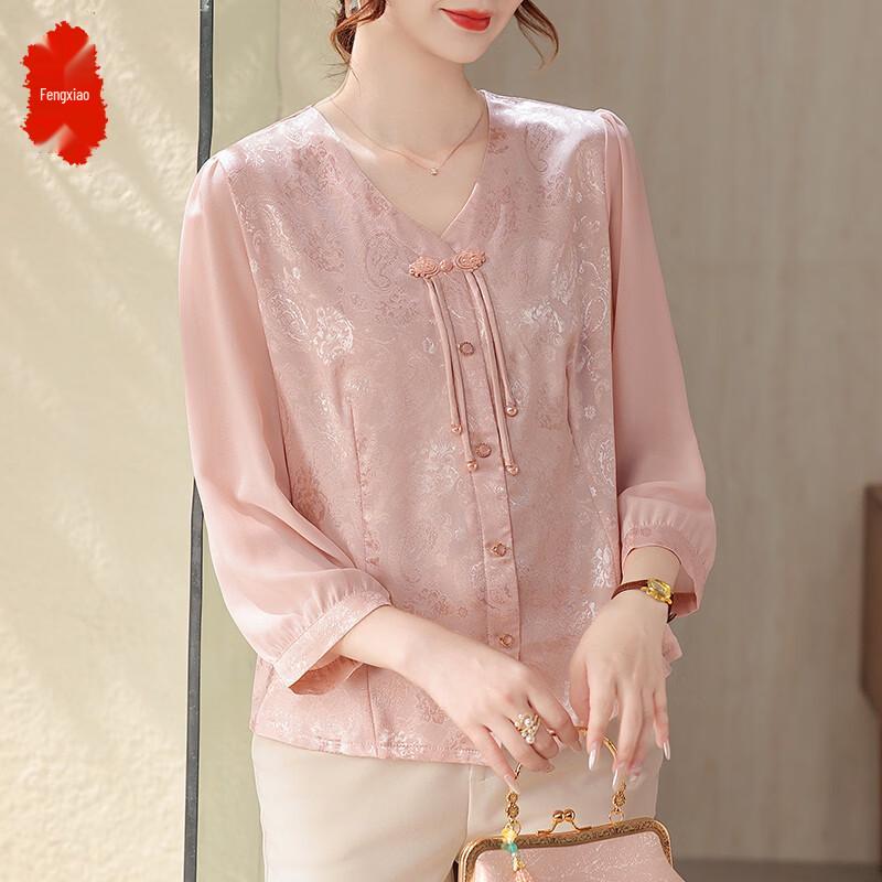 Women s Summer V-neck Floral Puff Sleeve Blouse XL