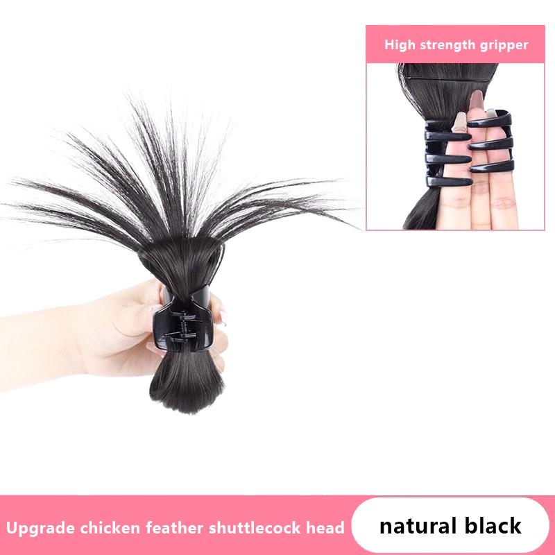 Dámská poloviční spona do vlasů pírko badmintonový košíček hlava líný drdol krabí klip příčesek klip na culík vlasové doplňky