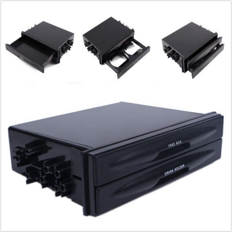 A58X-Universal Auto Vehicle Double Din Radio Kit With Drinks Cup Holder And Storage Box
