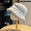 Korean Version English Embroidered Plush Fisherman Hat for Women Winter Warm Windproof Ear Protection Thickened Basin Hat Showing Face and Trend
