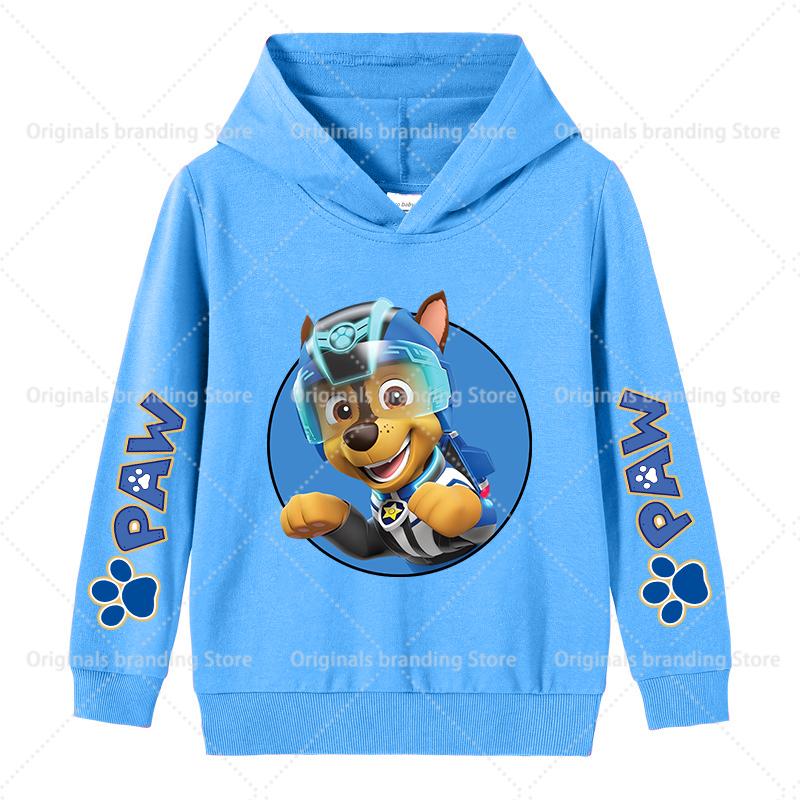 Mikina Paw Patrols pro děti Kawaii Chase Skye Dlouhý rukáv Dívčí Zimní tenká mikina Módní teplý dětský top Dárek