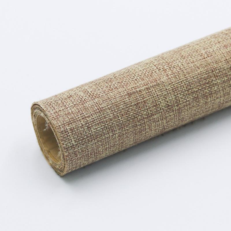 Selbstklebende Leinenstofftapete Abnehmbarer Hanfstoff zur Dekoration DIY Vintage Buchleinen Hintergrund Klebriger Jute für Basteln & Fotoautomat
