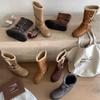New Sheepskin and Fur Integrated Snow Boots Women's Autumn and Winter Warm and Non-slip Women's Cotton Boots Outdoor Casual Platform Women's Shoes