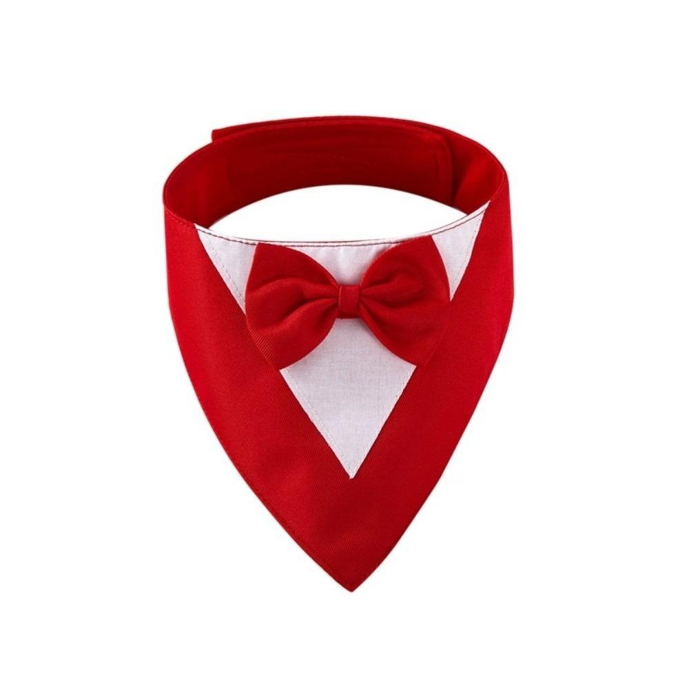 

Business Suit Dog Bow Tie Saliva Towel Cat Triangle Scarf Pet Bandana Wedding Pet Accessories M красный