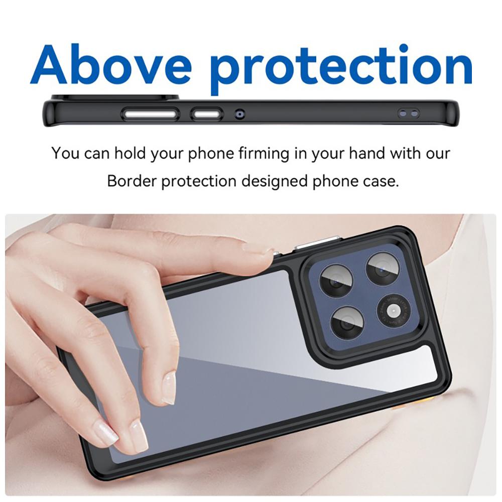 WANLONFENG XC Series For Motorola Edge 60 Fusion 5G Case TPU Acrylic Phone Cover with Tempered Glass (Big Lens Hole)