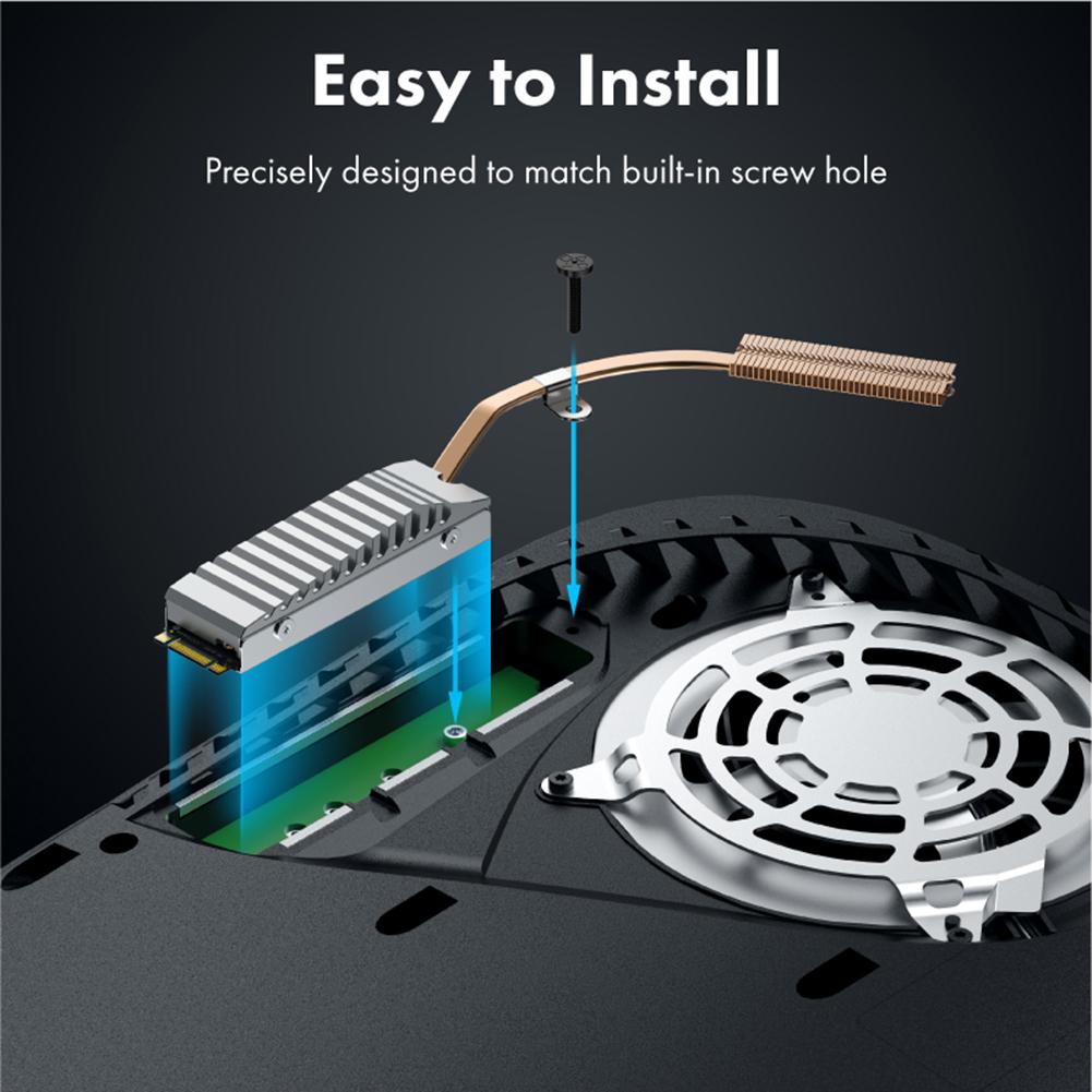 For PS5 SSD Heatsink M.2 NVMe 2280 Heat Sink Extended Copper Pipe SSD Cooler Radiator with Thermal Pad for Sony Playstation 5