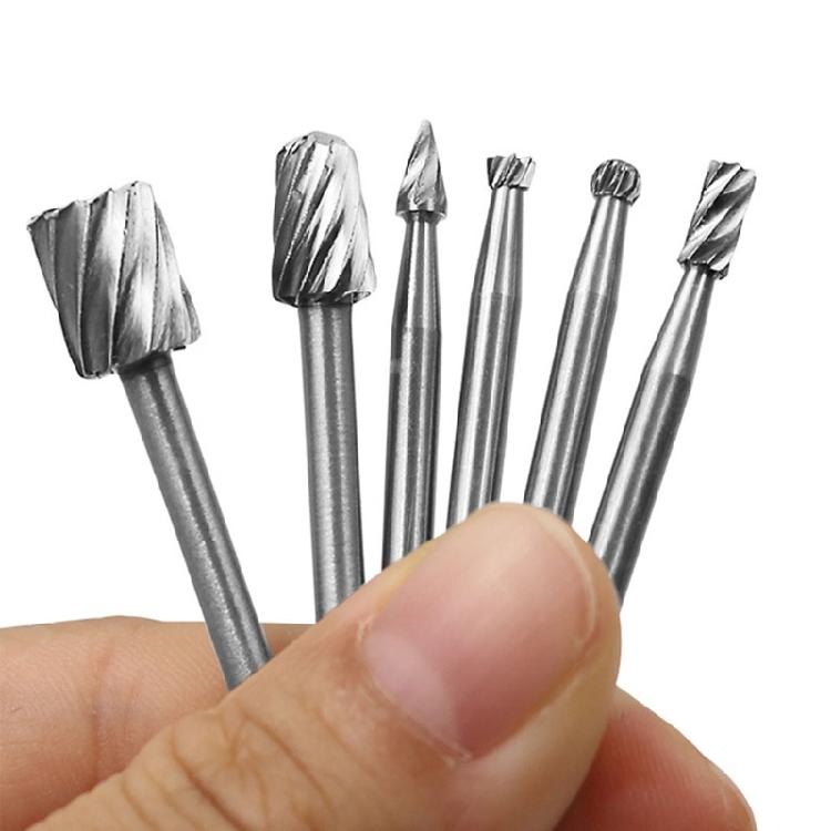 6Pieces Carbides Rotary Burr Set Die Grinder Bit 3mm Shank Grinder Drill Rotary