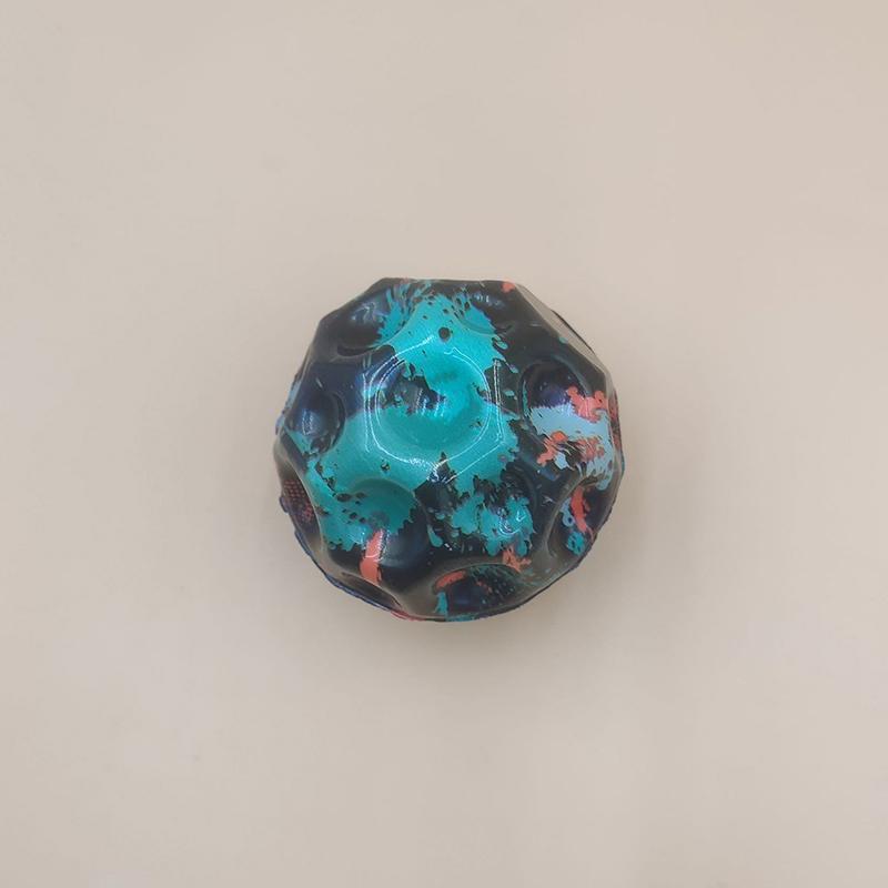 Useful Hole Galaxy Soft Bouncy Ball Anti-Fall Moon Shape Porous Bouncy Ball Popping Sensory Fidget Toy Adult Kids Stress Relief