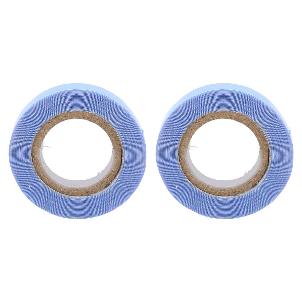 2pcs Double Sided Wig Adhesive Tape Roll Strong Adhensive Hair Extension Wig Hair Support Tape for Home Salon Blue
