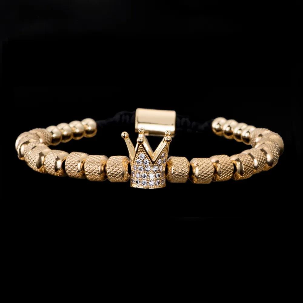

2026 Micro-inlaid Crown Ten Diamond Bracelet Set Net Bracelet Wholesale Light Luxury Men s Jewelry 19CM