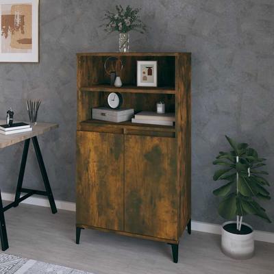 vidaXL Highboard Räuchereiche 60x36x110 Cm Holzwerkstoff