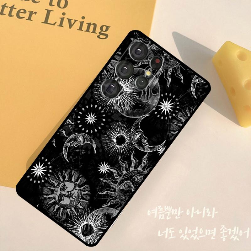 Crescent Moon Sun Phone Case For Samsung Galaxy S25 Ultra S9 S10 S20 S22 S21 S23 FE S24 Plus Back Cover Shell