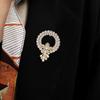 Decorative Shirts Brooch Women Hollow Rhinestone Ring Brooch, Dainty Circle Lapel Elegant Pin Pin, Sweater Cardigan Coat Dress Jewelry Accessories