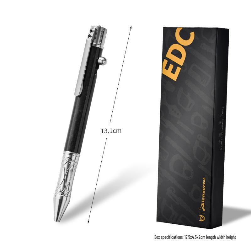 

Carbon Fiber Tactical Pen: Tungsten Steel Window Breaker, Titanium Alloy, Multifunctional Business Gift, Outdoor Self-Defense Signature Pen.