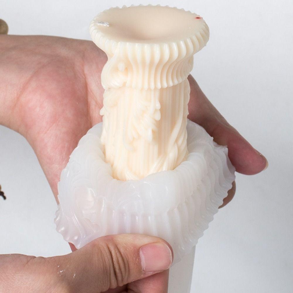 Cylindrical Aromatherapy Candle Mold Silicone Plaster Grinding Tool DIY Soap Mold  Home Decoration