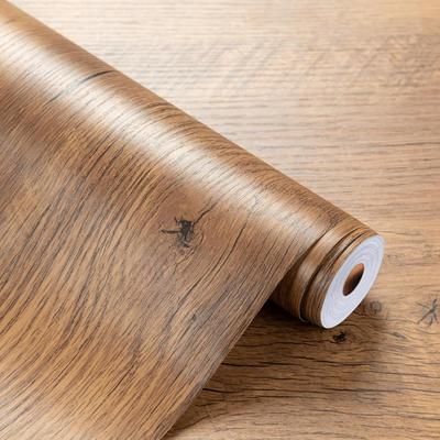 55cm Breit Holzmaserung Heimdekor Möbel Wasserdichte Vinyl Wandaufkleber Selbstklebende PVC Tapete Küchenschranktür Aufkleber