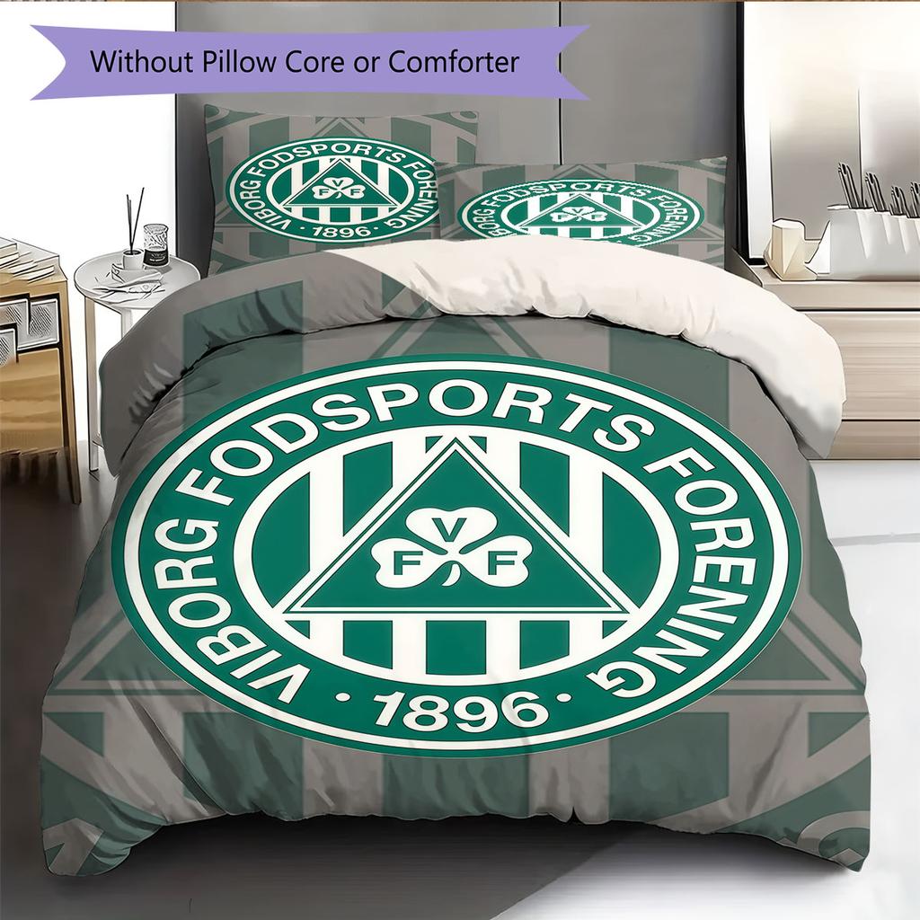 Viborg FF Logo Bedding Quilt Set Quilt Cover Pillowcase Home Decoration Birthday Gift (1 * Duvet Cover + 2 * Pillowcase, Without Core)