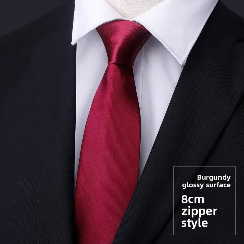 Men Kids Striped Pattern Tie With Zipper Closure For Formal Ceremonies