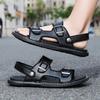 TUINANLE Lässige PU-Lederschuhe für Herren, atmungsaktive Outdoor-Sandalen für Männer, ausgehöhlte Strandschuhe für Männer, römische Schuhe, coole Sommer-Flats