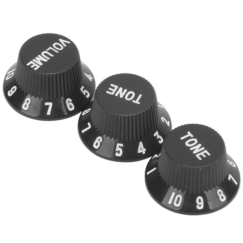 3PCS 2T1V Guitar Control Knobs Black Color Speed Control Knobs Electric Guitar