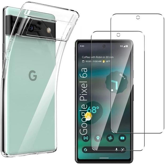 Case for Google Pixel 6a and 2 Tempered Glass Screen Protector Phonillico®
