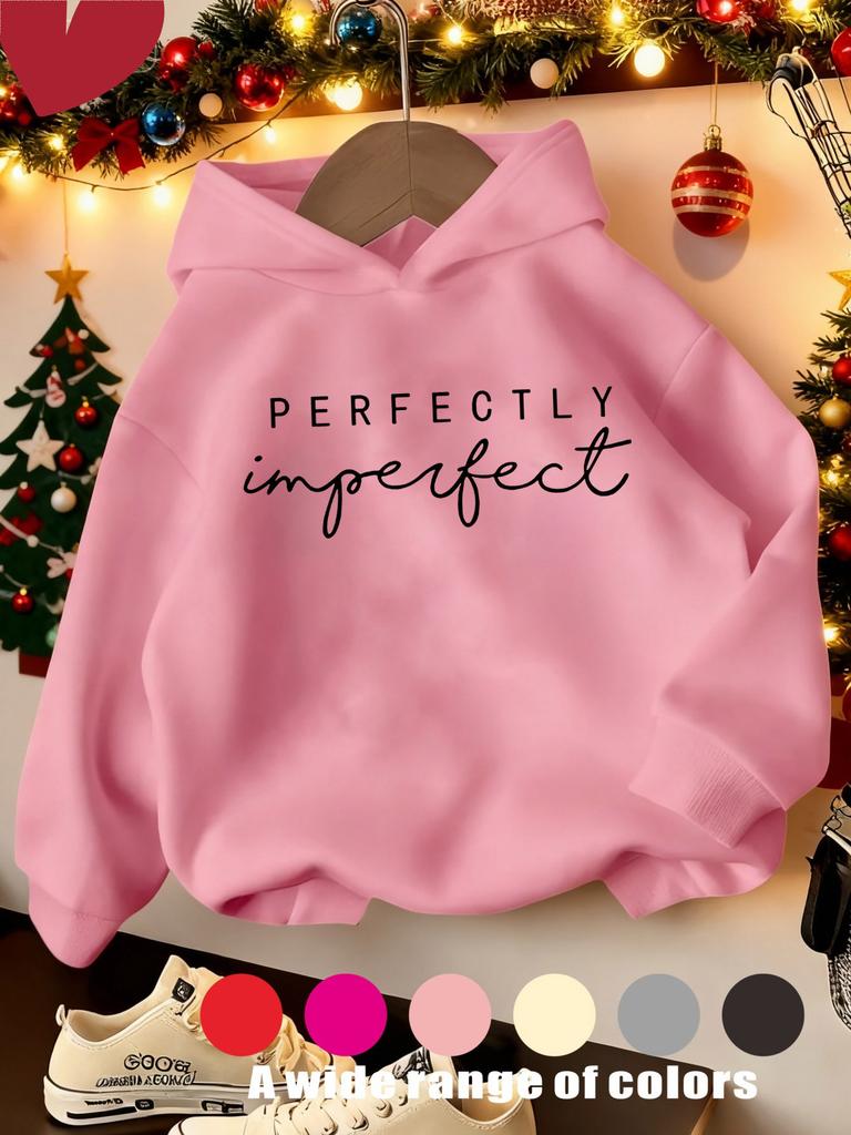 Girls' Fashion Hoodie with Hooded Cartoon Print, Comfortable and Stylish Shirt for Fall Winter Leisure Sports