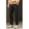 Plus Size Autumn Elastic Loose High Waist Basic Black Harem Denim Jeans for Big Men Casual Fashion Warm Daily Trousers