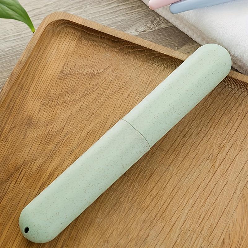 High-Quality Wheat Straw Toothbrush Case - Portable, Formaldehyde-Free Travel Toothbrush Storage Box for Personal Care