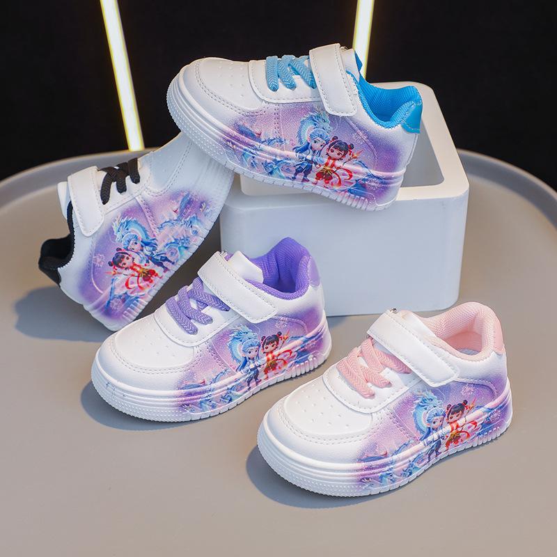 Boys' Sneakers Cartoon Breathable Girls' Little White Shoes 2025 Spring and Autumn New Children's Board Shoes Soft-soled Casual Shoes Tide
