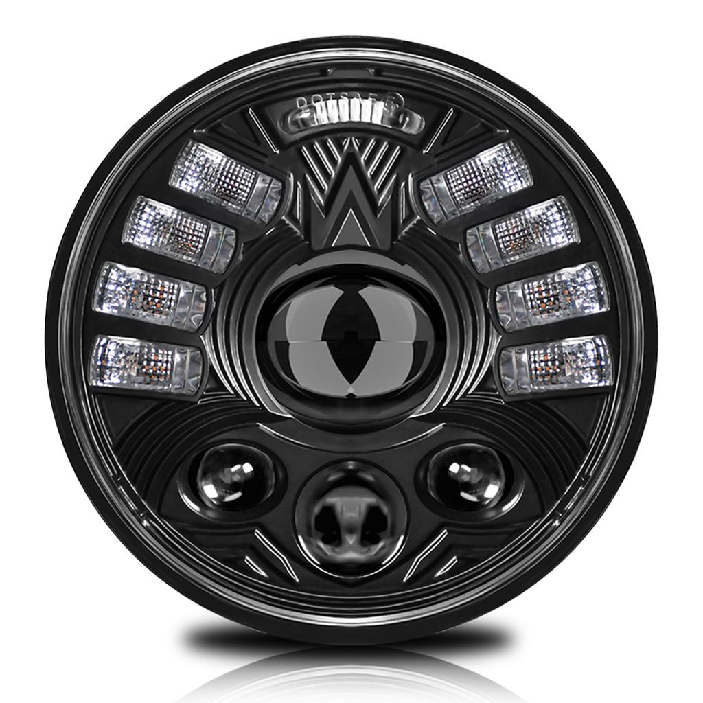 5,75 tommers LED-frontlykt for motorsykkel Frontlys Fjernlys Nærlys med DRL Blinklys