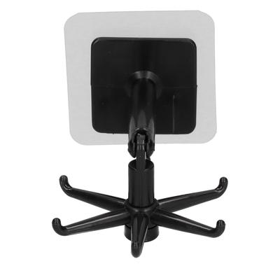 No Punch Unique Shape Hook Rotatable Storage Holder Wall Hanger for Home Bathroom(Black )