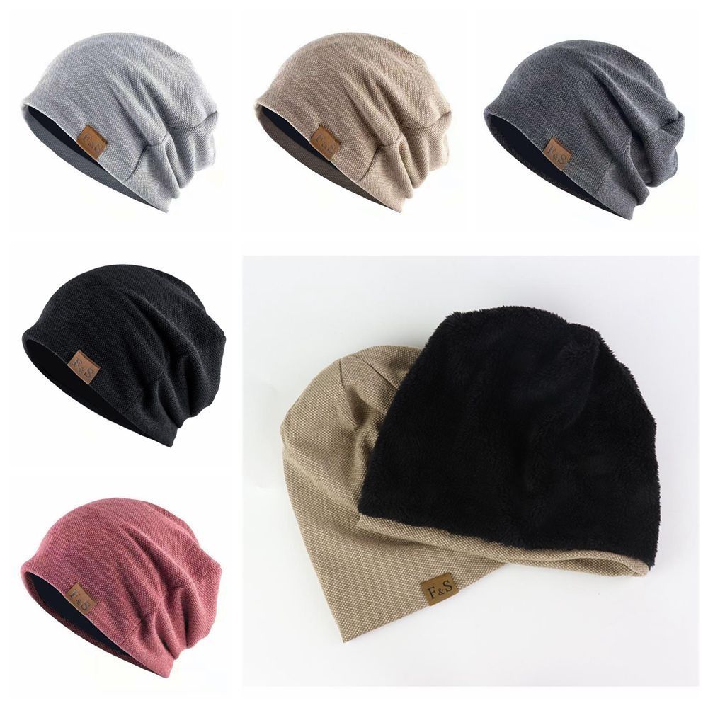 

Casual Outdoor New Fashion Warm Knitted Hat Wool Knitted Hat Windproof Black 2
