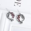 New Red Pomegranate Earrings Womens Fashion Retro Antique Silver Earrings Accessories