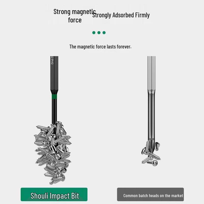 Phillips Hex Set: Strong Magnetic, Non-Slip Tungsten Steel, High Hardness Electric Screwdriver Bits
