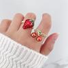 Fashionable Strawberry Rings Portable and Sturdy Alloy Jewelry Accessory for Everyday Use or As Thoughtful Gifts