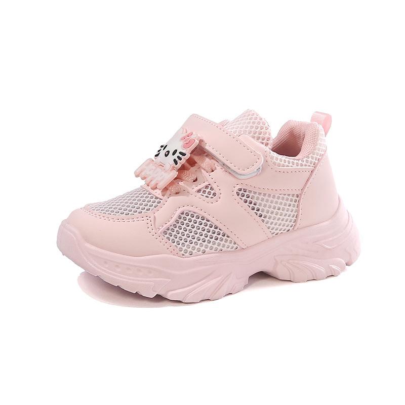 

Spring Autumn Girls Running Shoes Breathable Mesh Chunky Sneakers Cartoon Sport Shoes for Big Kids size 26 розовый
