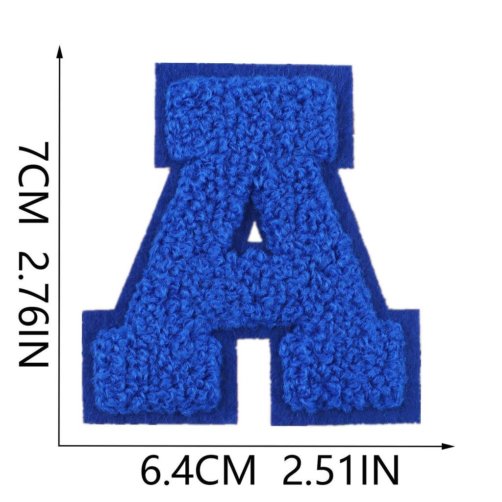 Xiao Tian Colorful 7cm Chenille A-Z Alphabet Embroidered Cloth Patch for Bags